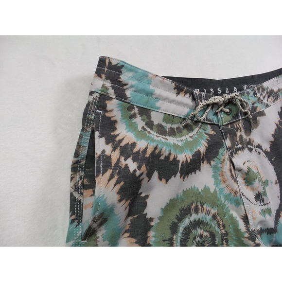 Vissla Shorts Mens Size 32 Green Shred Head Boardshorts Drawstring Pockets NWT - Picture 5 of 15